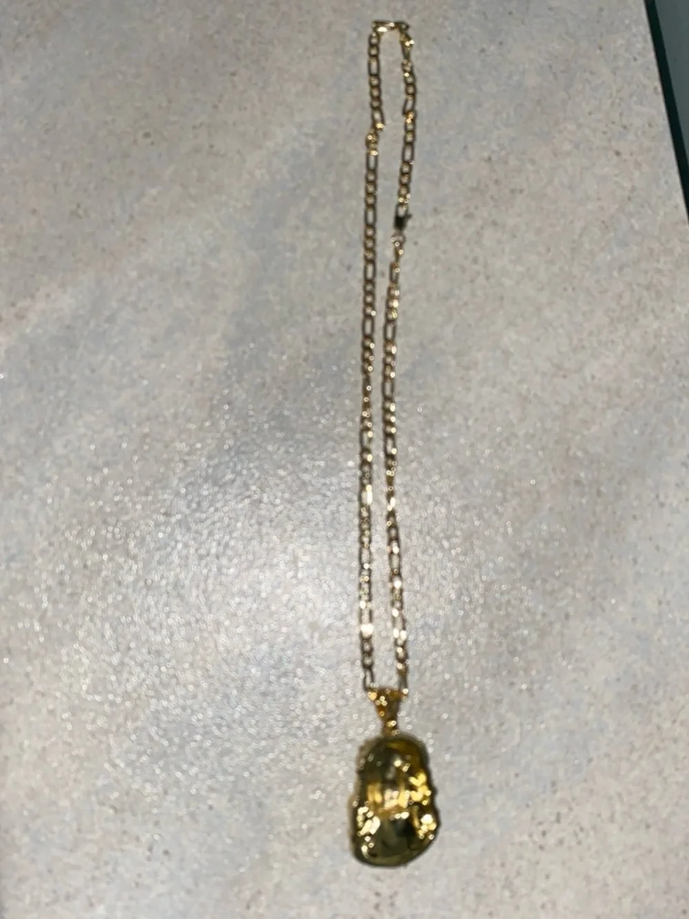 Gold Toned Pendant Necklace - men Jewelry